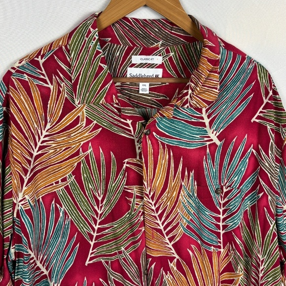 Saddlebred Mens Hawaiian Shirt  Button Up SzXL Short Sleeve Island Tropical USA - Picture 2 of 9